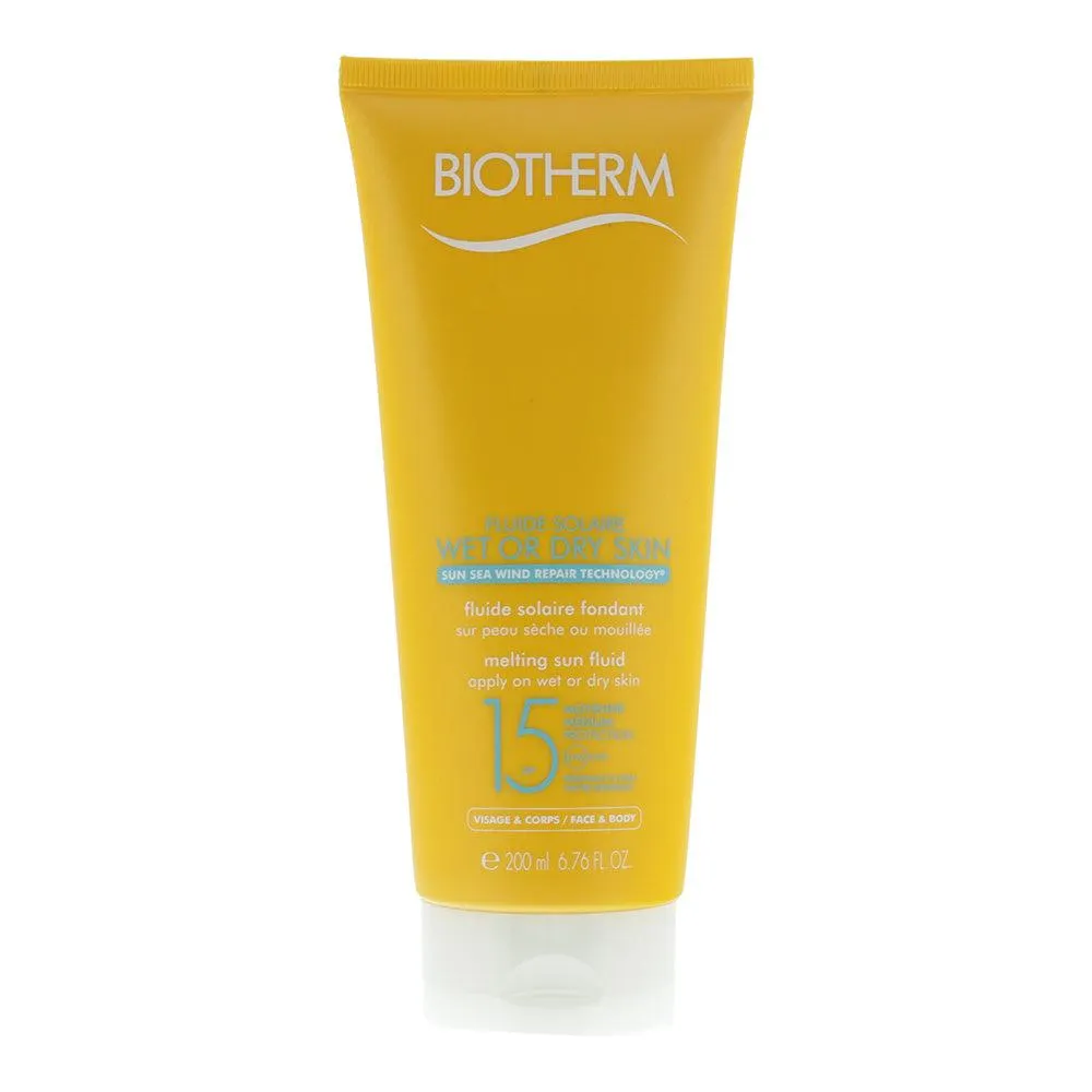 Biotherm Spf 15 For Face And Body Wet Or Dry Skin Melting Sun Fluid 200ml