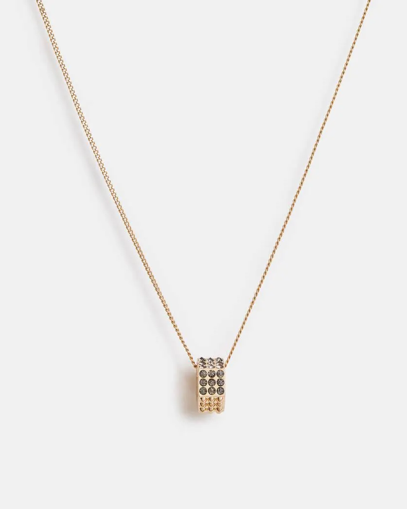Rianne Hexagon Studded Pendant Necklace
