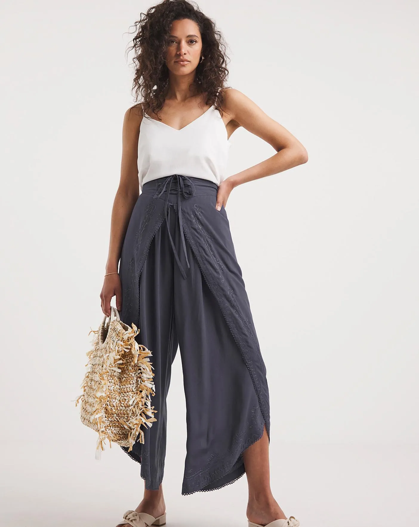 Joe Browns Gypsy Split Boho Tie Embroidered Trouser