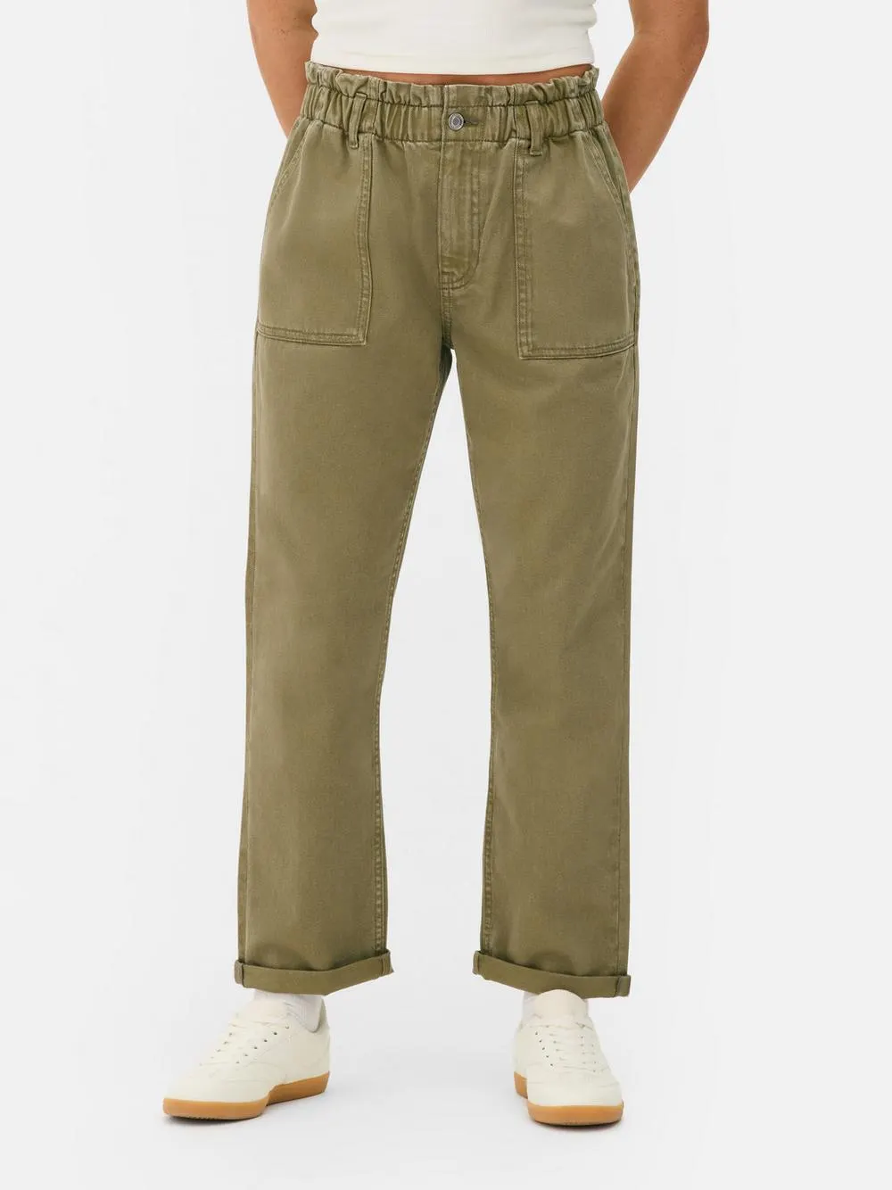 Paperbag Waist Cotton Trousers