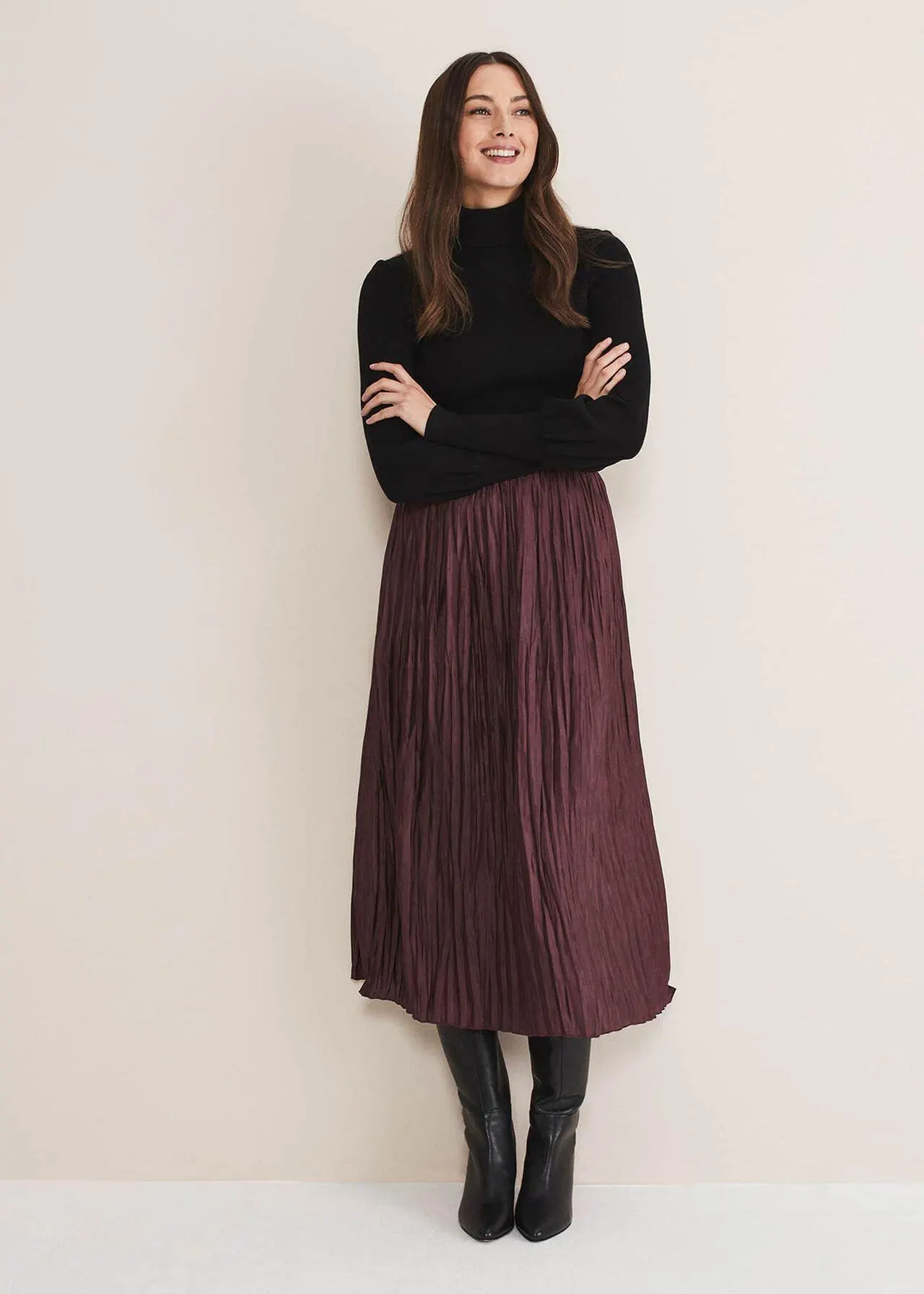 Kate Plisse Midi Skirt