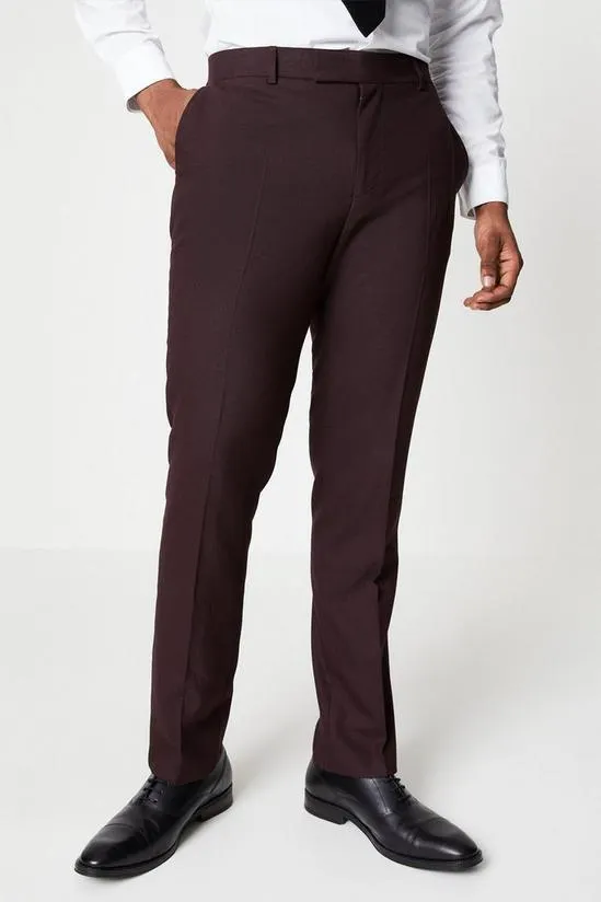 Burgundy Tipped Suit Trouser