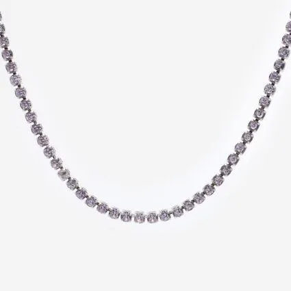 Silver Tone & Clear Cubic Zirconia Necklace