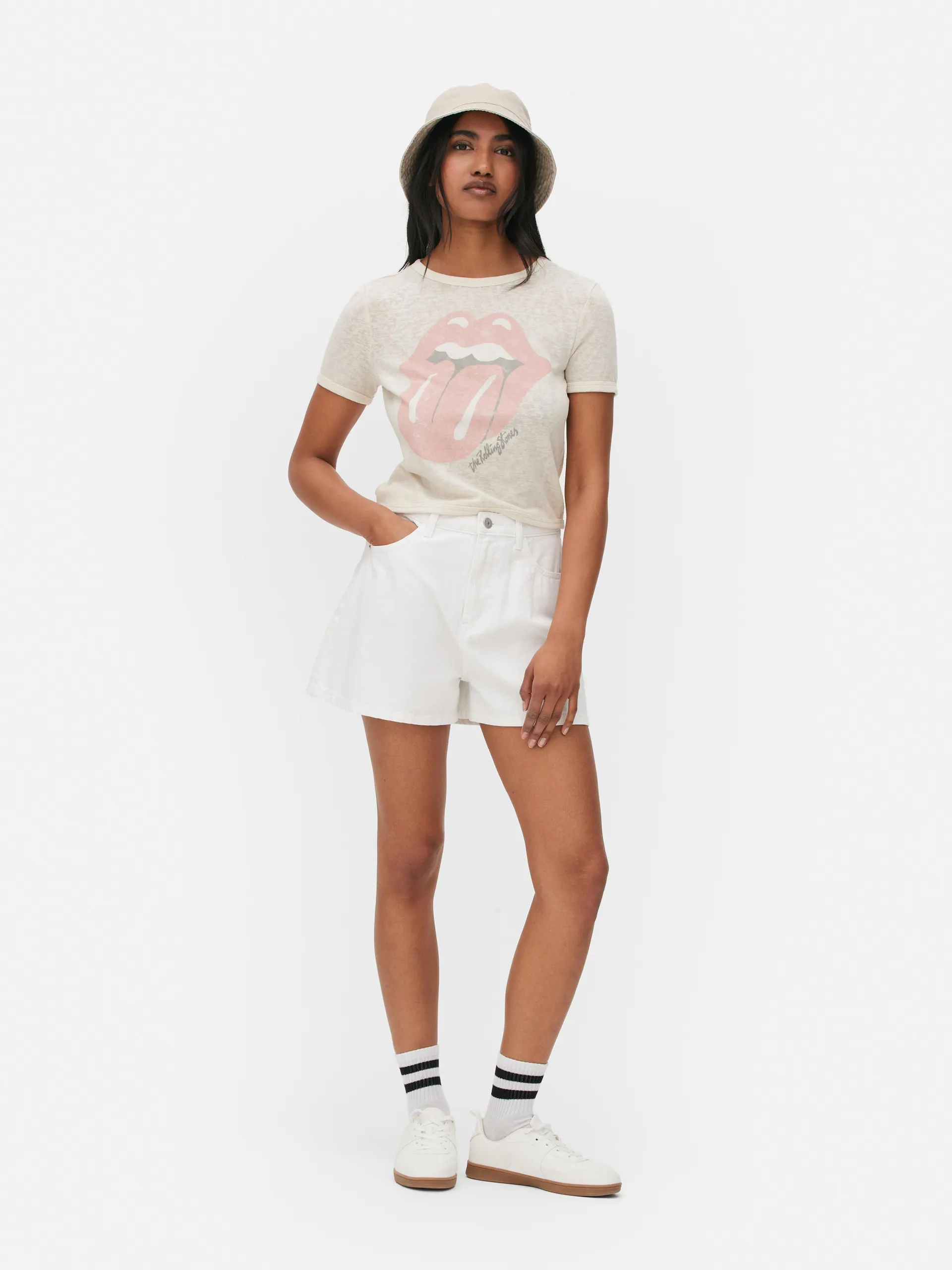 The Rolling Stones Logo Cropped T-Shirt