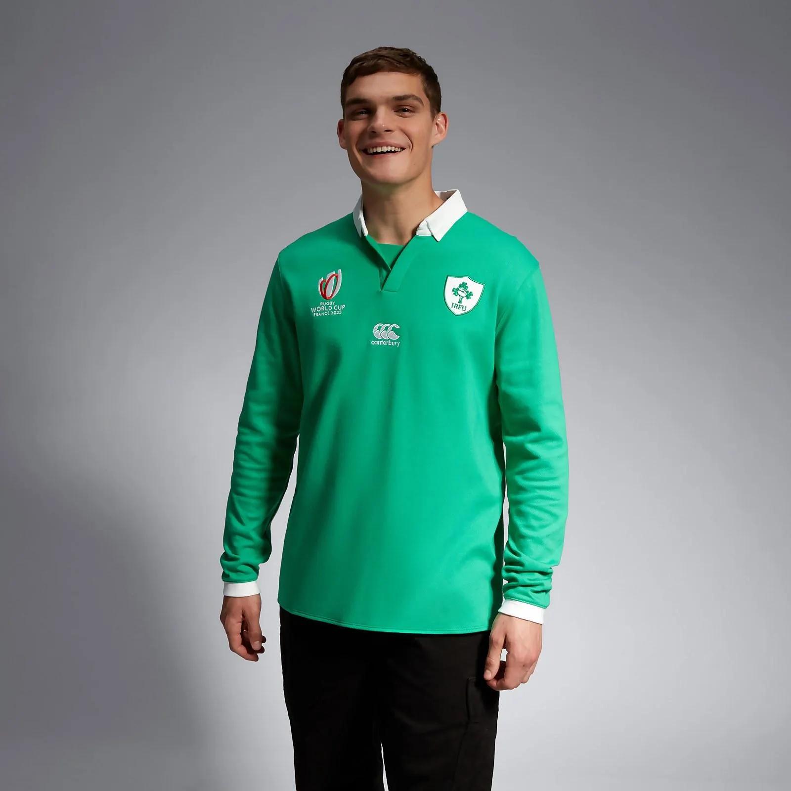 MENS IRELAND HOME CLASSIC LONG-SLEEVE RWC23 GREEN/WHITE