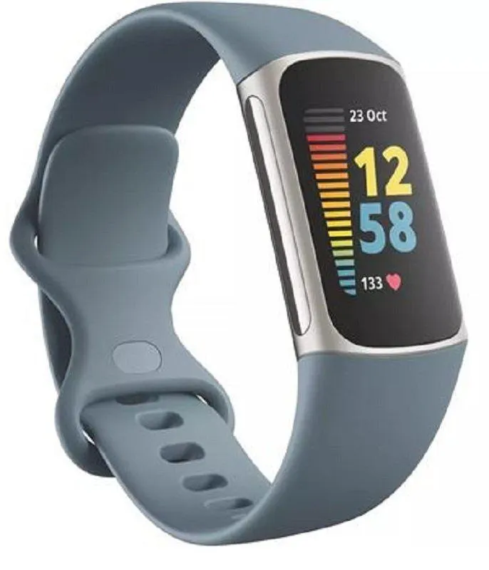 Fitbit Charge 5 AMOLED Wristband activity tracker Blue, Stainless steel
