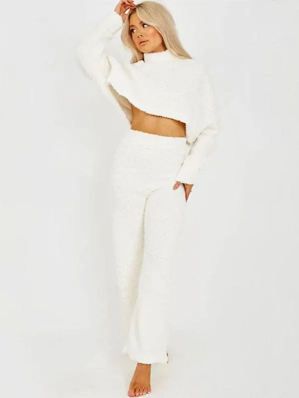 Home Wear High Collar Long Sleeves Polyester