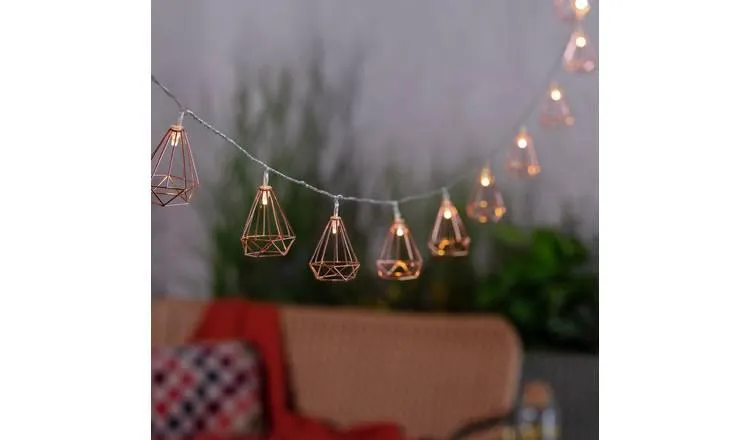 Habitat Warm White Geo Pendant Solar LED String Lights