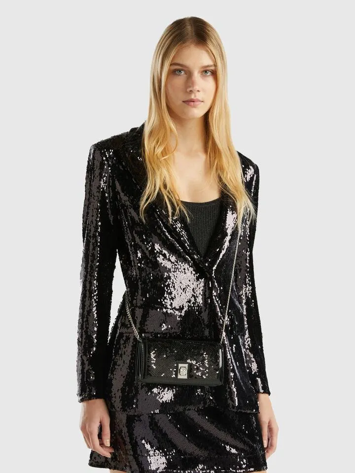 Envelope clutch with sequins