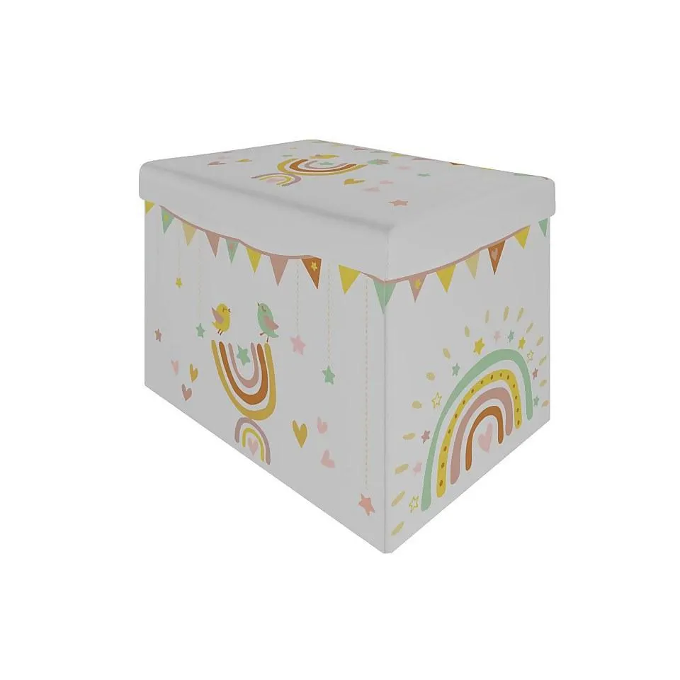 Flexi Storage Kids Storage Ottoman - Sunshine & Rainbows - 480x320x320mm