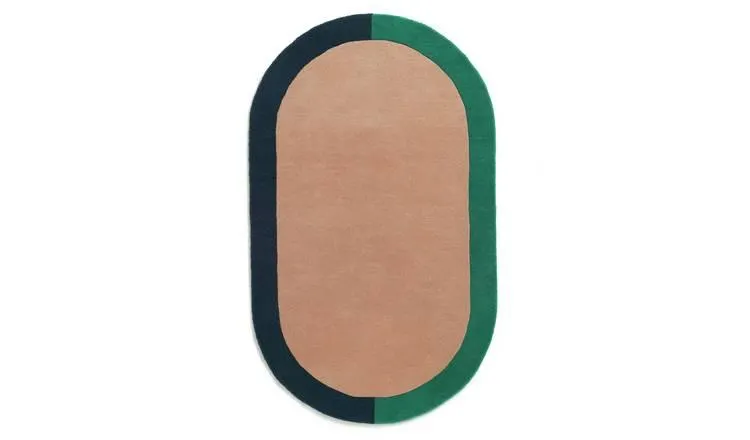 Habitat Studio Oval Flatweave Wool Rug - Multi - 100x170cm