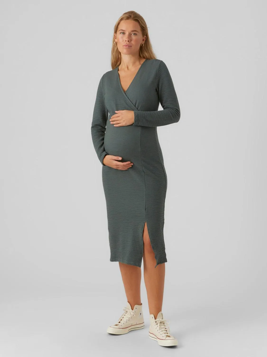 Bodycon Fit V-Neck Midi dress