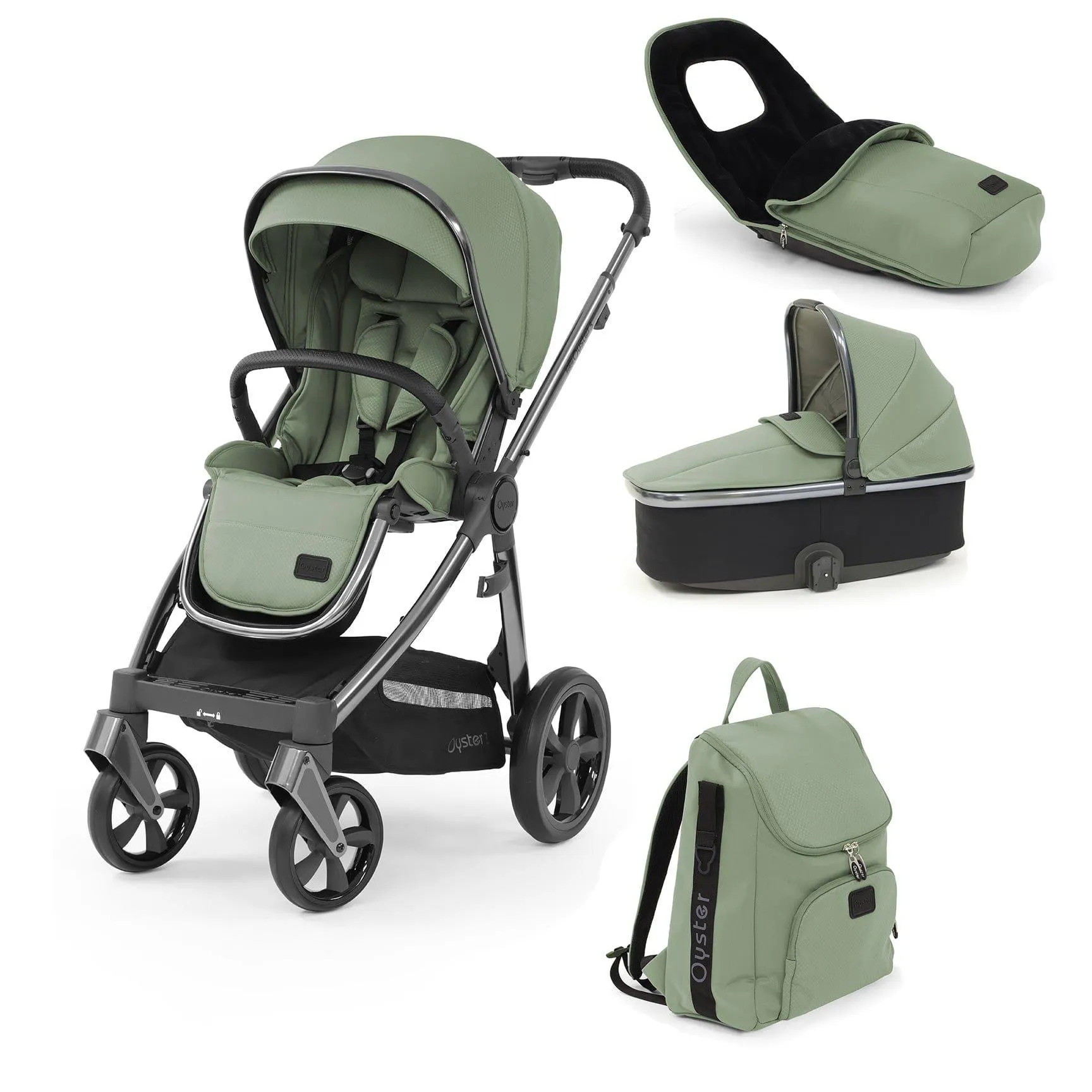 Babystyle Oyster 3 Pram & Pushchair 5 Piece Bundle Spearmint