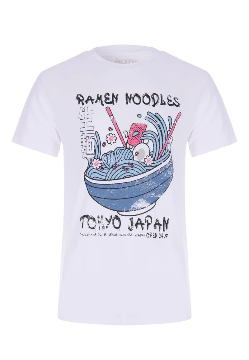 Older Boys White Graphic T-Shirt