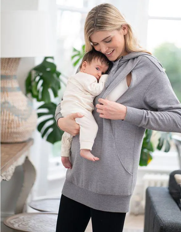 Grey Maternity & Nursing Hoodie