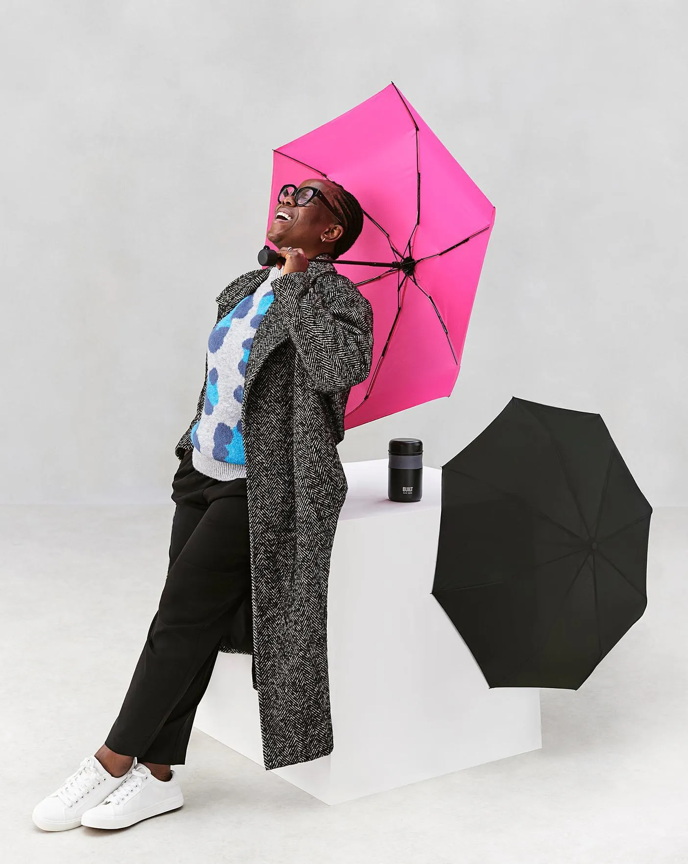 Charcoal Herringbone Relaxed Coat