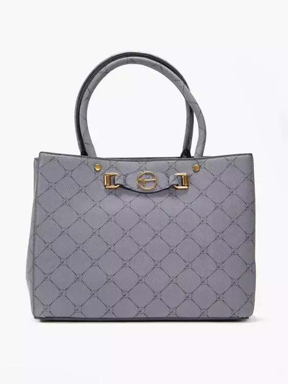 Tamaris Dark Grey Buckle Monogram Bag
