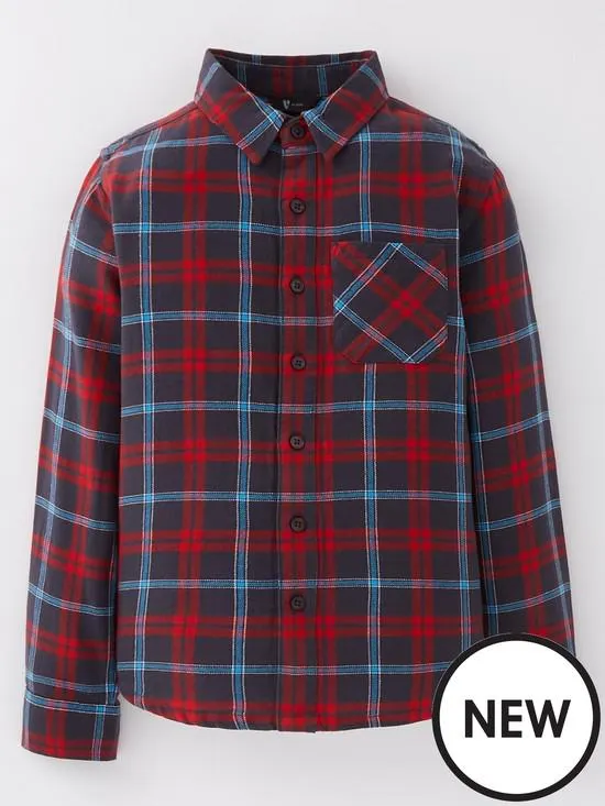 Boys Christmas Check Shirt - Print