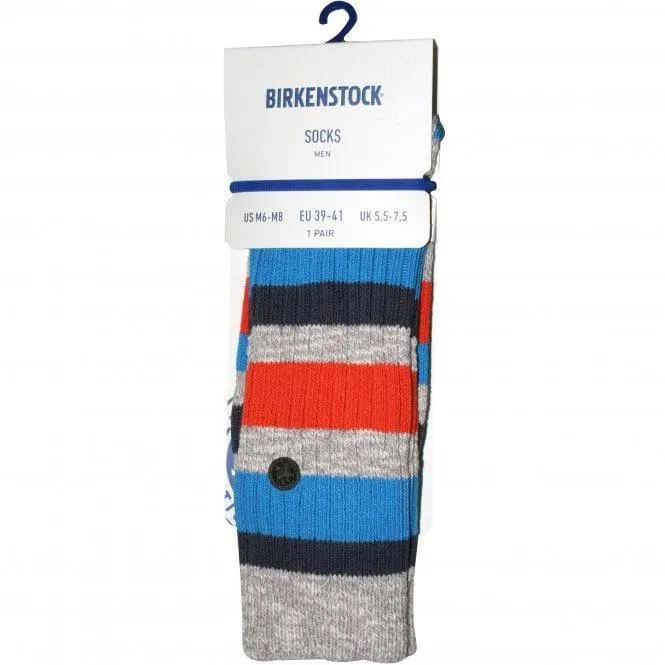 Birkenstock Slub Stripes Socks, Grey Melange