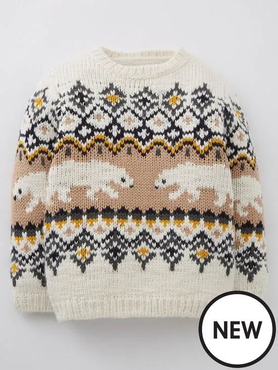 Lucy Mecklenburgh Boys Polar Bear Knitted Jumper - Multi