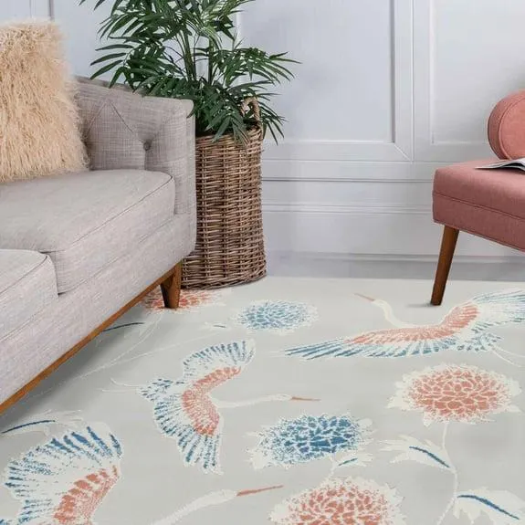 Abstract Birds Natural Rug