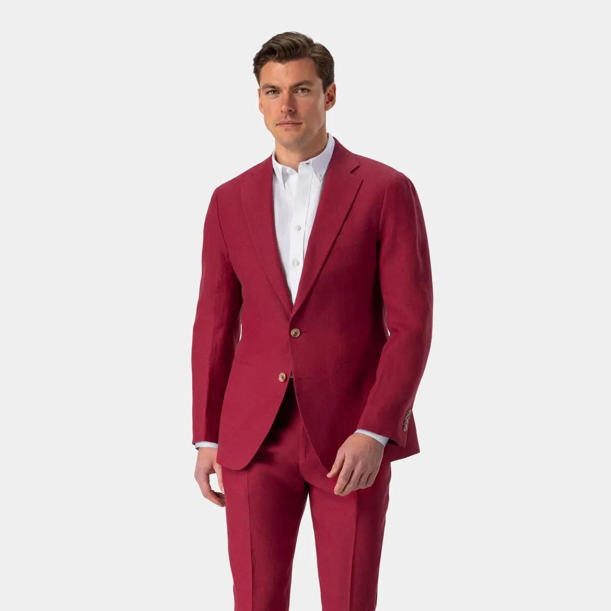Raspberry red two-piece suit