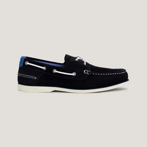 Mens Blue Suede Boat Shoe