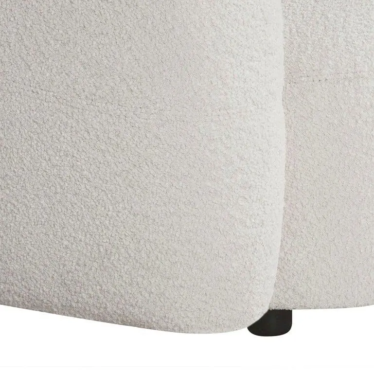 Curved Cream Boucle 2 Seater Sofa