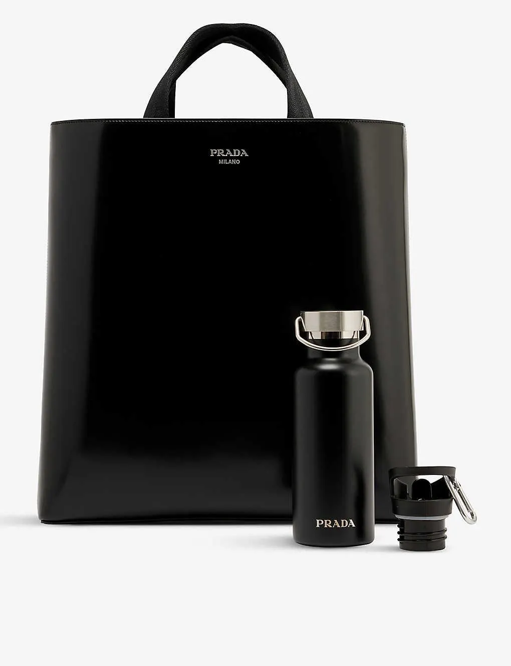 Branded leather tote bag