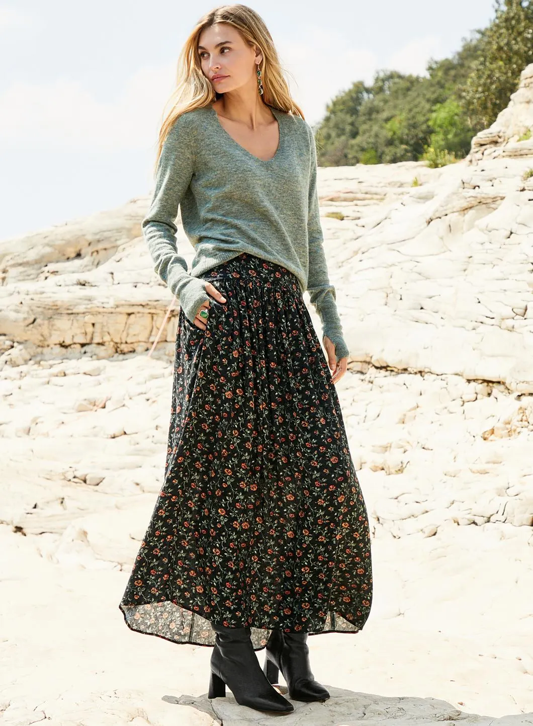 Rosewater Maxi-Skirt