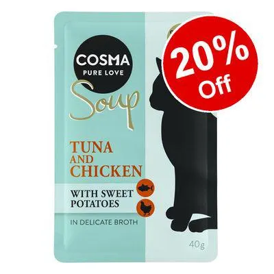 48 x 40g Cosma Soup Wet Cat Food - 20% Off!*