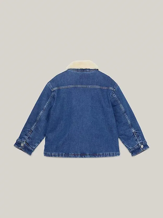 Sherpa Collar Relaxed Denim Jacket