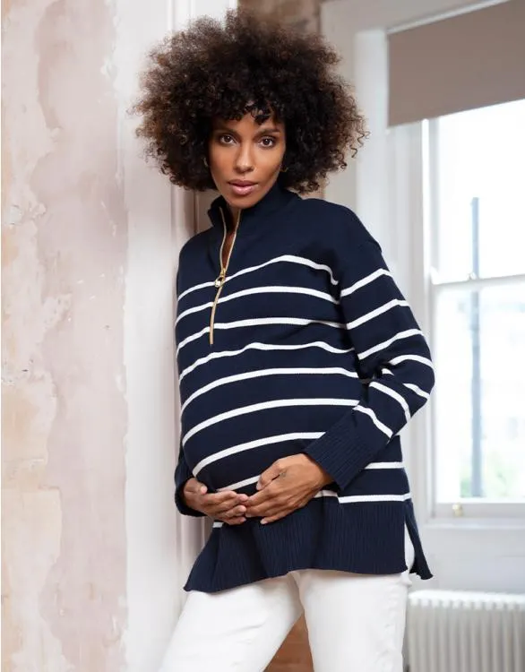 Zipped Cotton Maternity & Nursing Jumper