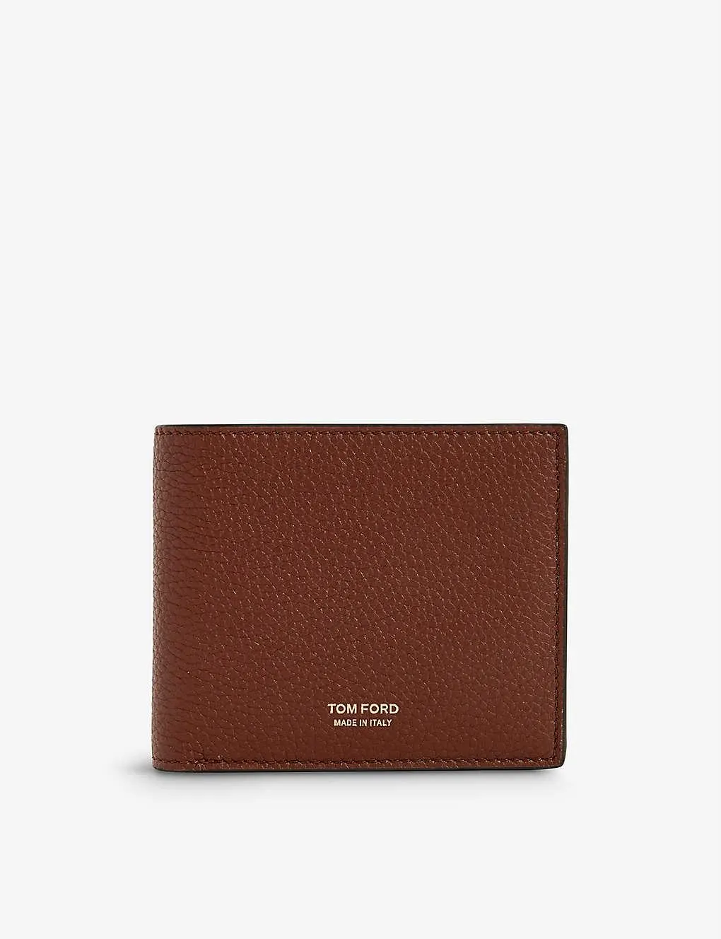 Grained leather bi-fold wallet
