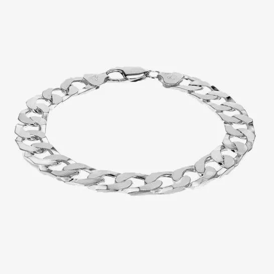 Sterling Silver 8.5 Inch Flat Square Curb Bracelet 8.23.7143