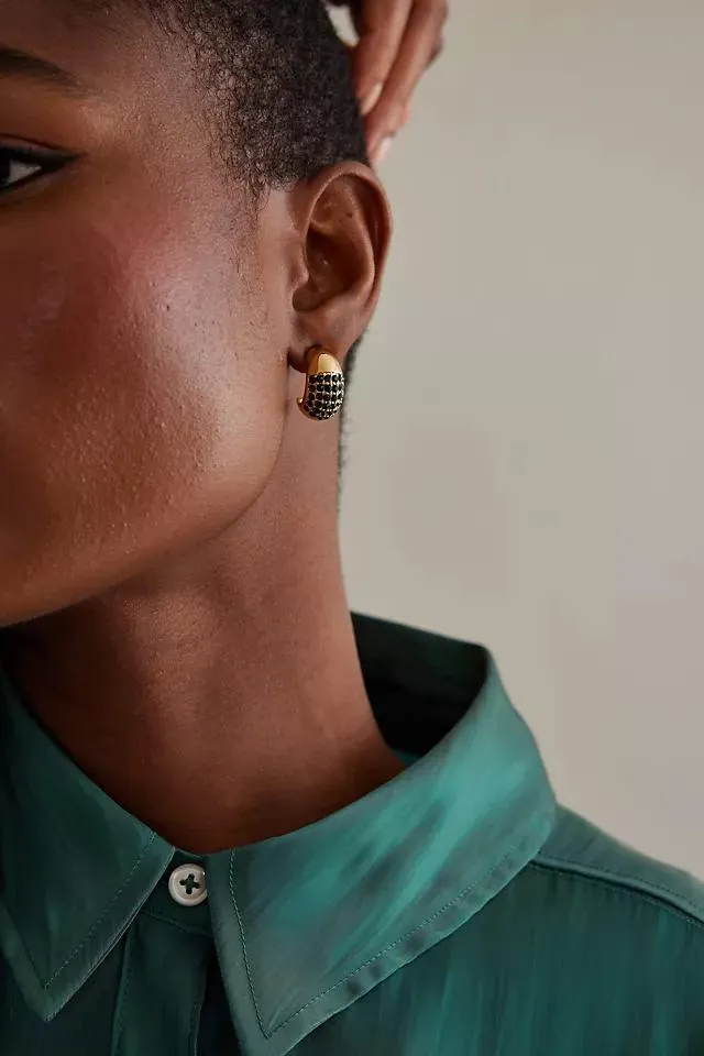 Sparkle Chunky Huggie Earrings