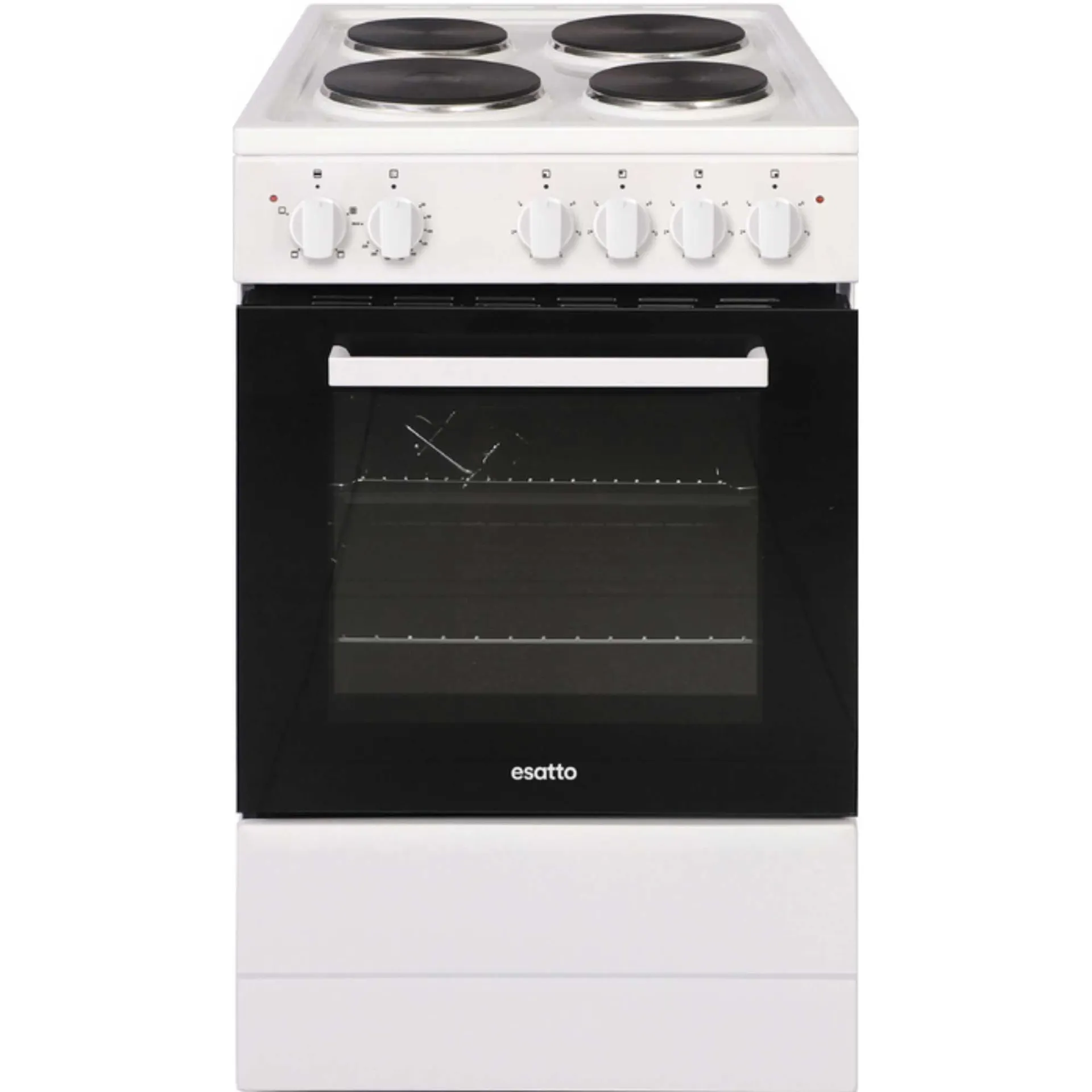 Esatto ESAT60EW Single Oven Electric Cooker with Solid Plate Hob