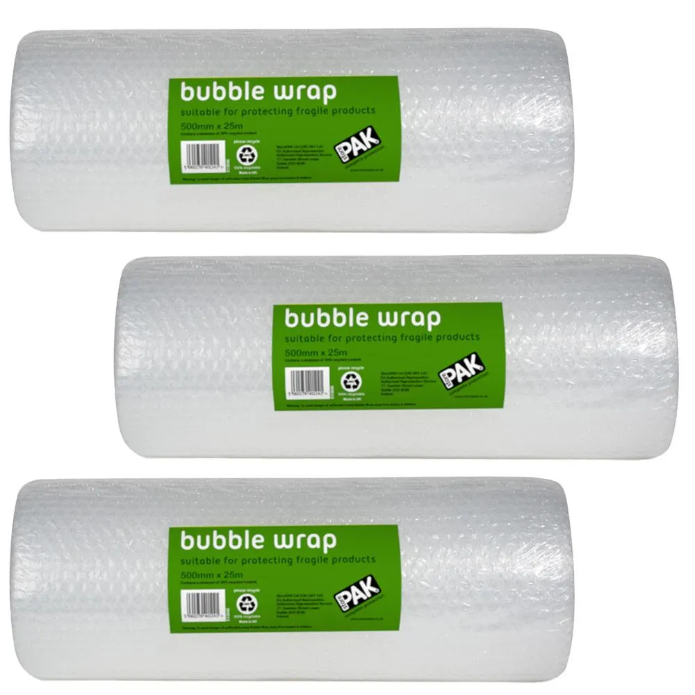 StorePAK Bubble Wrap 50cm x 25m 3 Pack