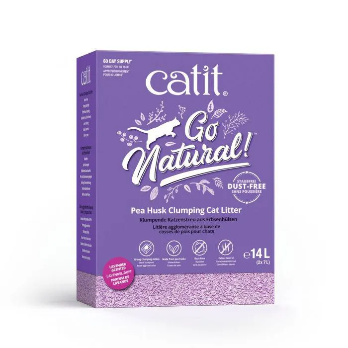 Catit Go Natural Pea Husk Litter 14Ltr Lavender