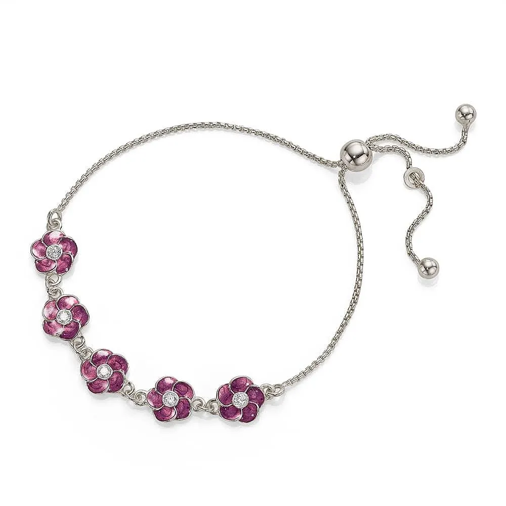 Plum Posy Silver Bracelet