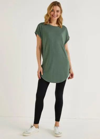 Khaki Longline Tee - Small
