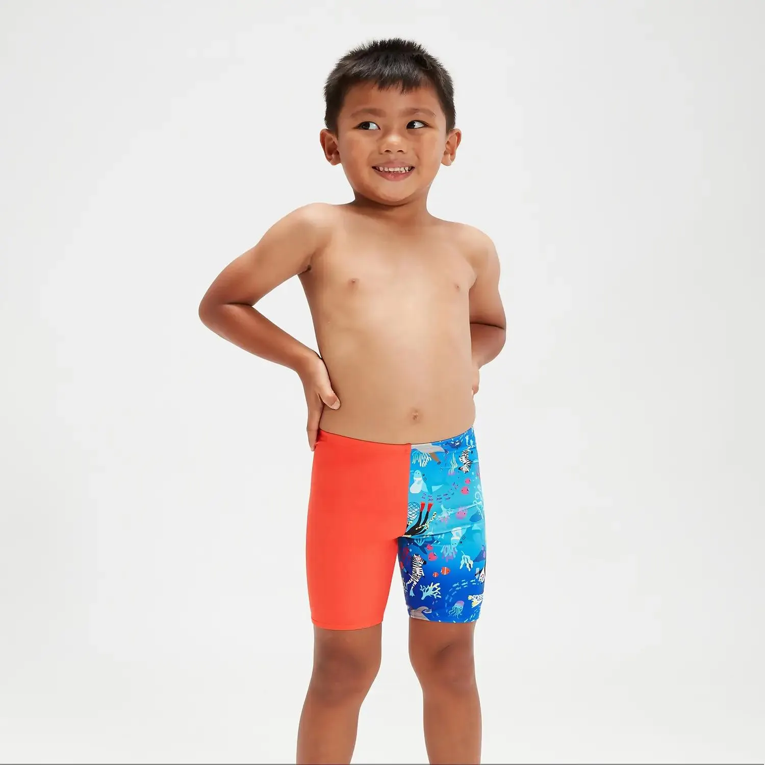 Infant Boy's Jammer Coral/Blue