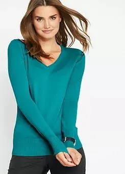 Smooth Knit V-Neck Jumper