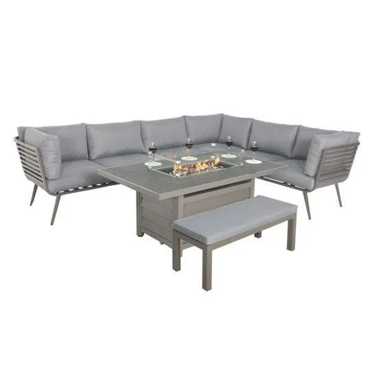 Royalcraft Mayfair 8 Seat Sofa Set w/150 x 90cm Firepit Table