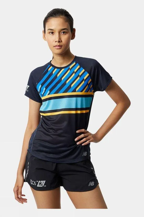 New Balance Womens London Edition Printed Impact Run Top