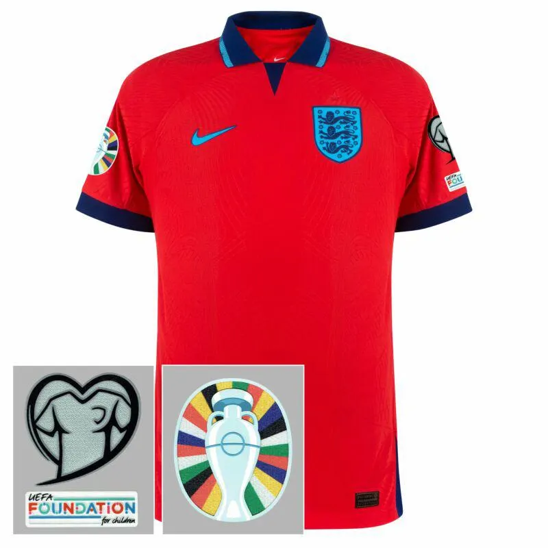 Nike England Away Dri-Fit ADV Match Shirt 2022-2023 incl. Euro 2024 Qualifying Patch Set