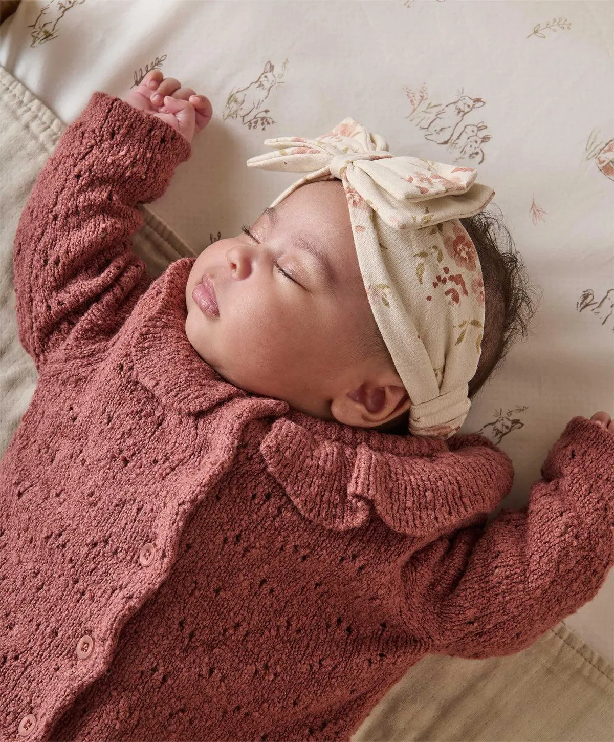 Berry Frill Collar Cardigan - Pink