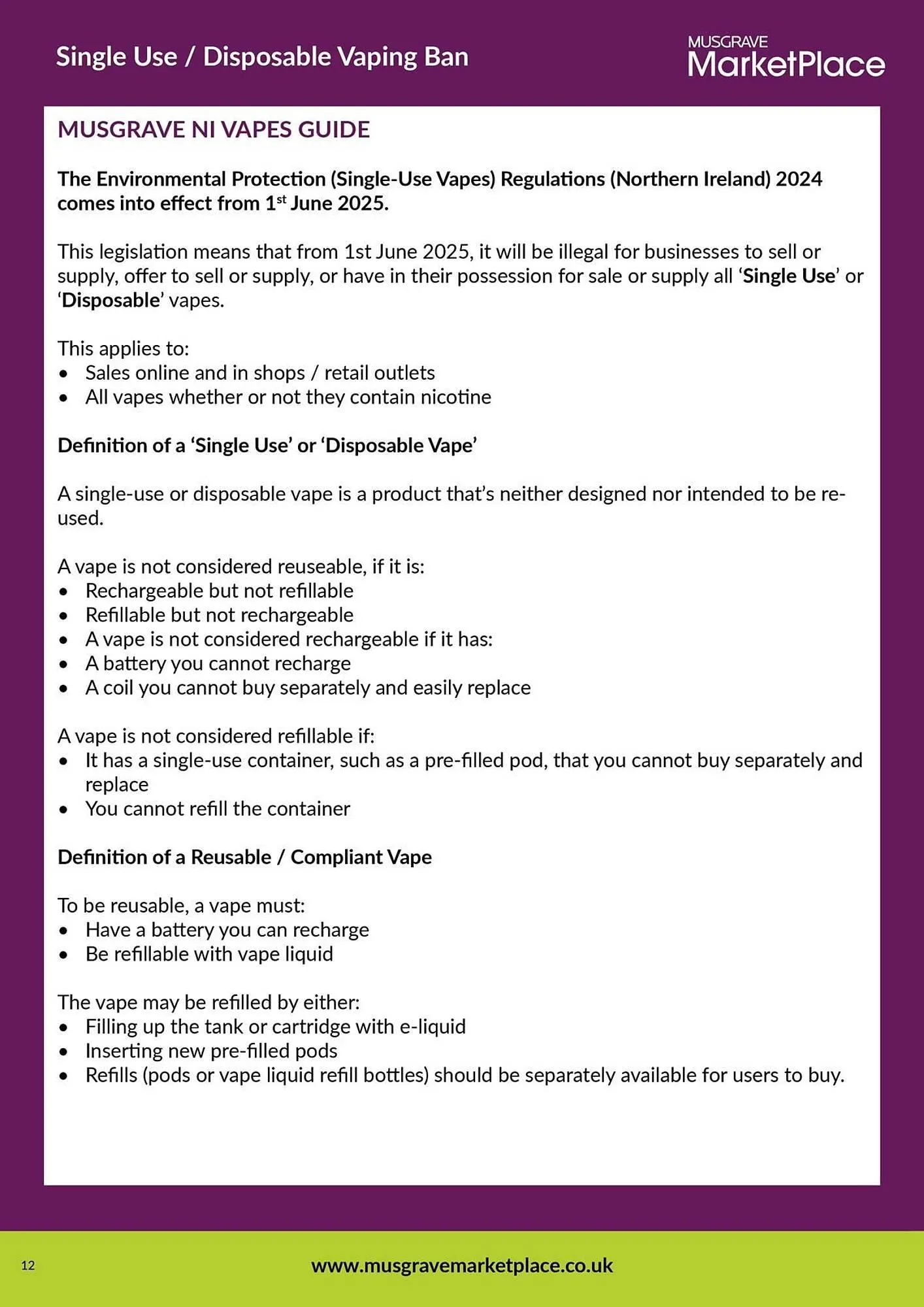 Musgrave MarketPlace leaflet from 12 May to 1 June 2025 - Catalogue Page 12