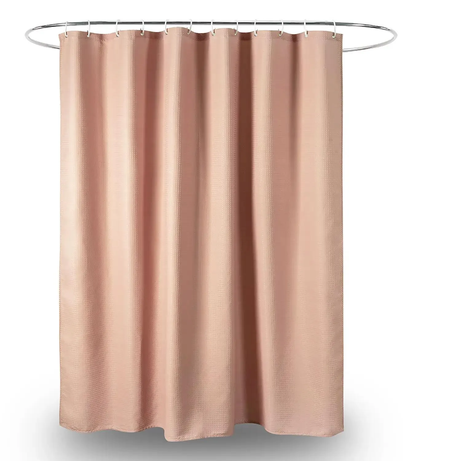 Homebase Waffle Blush Pink Shower Curtain