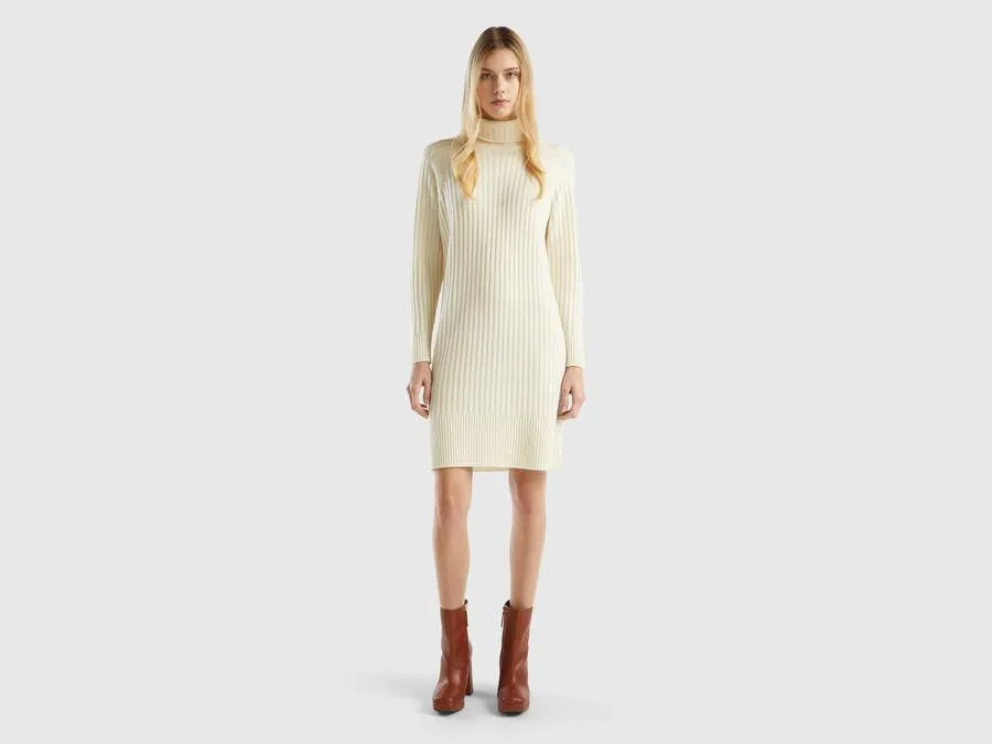 Short dress with mock neck